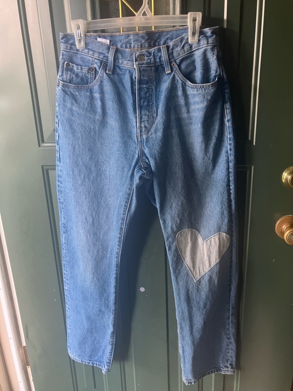 Levi's Light Blue Boyfriend Jeans with Heart Patch